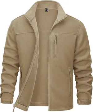 MAGCOMSEN Men's Winter Zip Up Polar Fleece Jacket Athletic Tactical Hiking Outdoor Jackets with 3 Pockets
