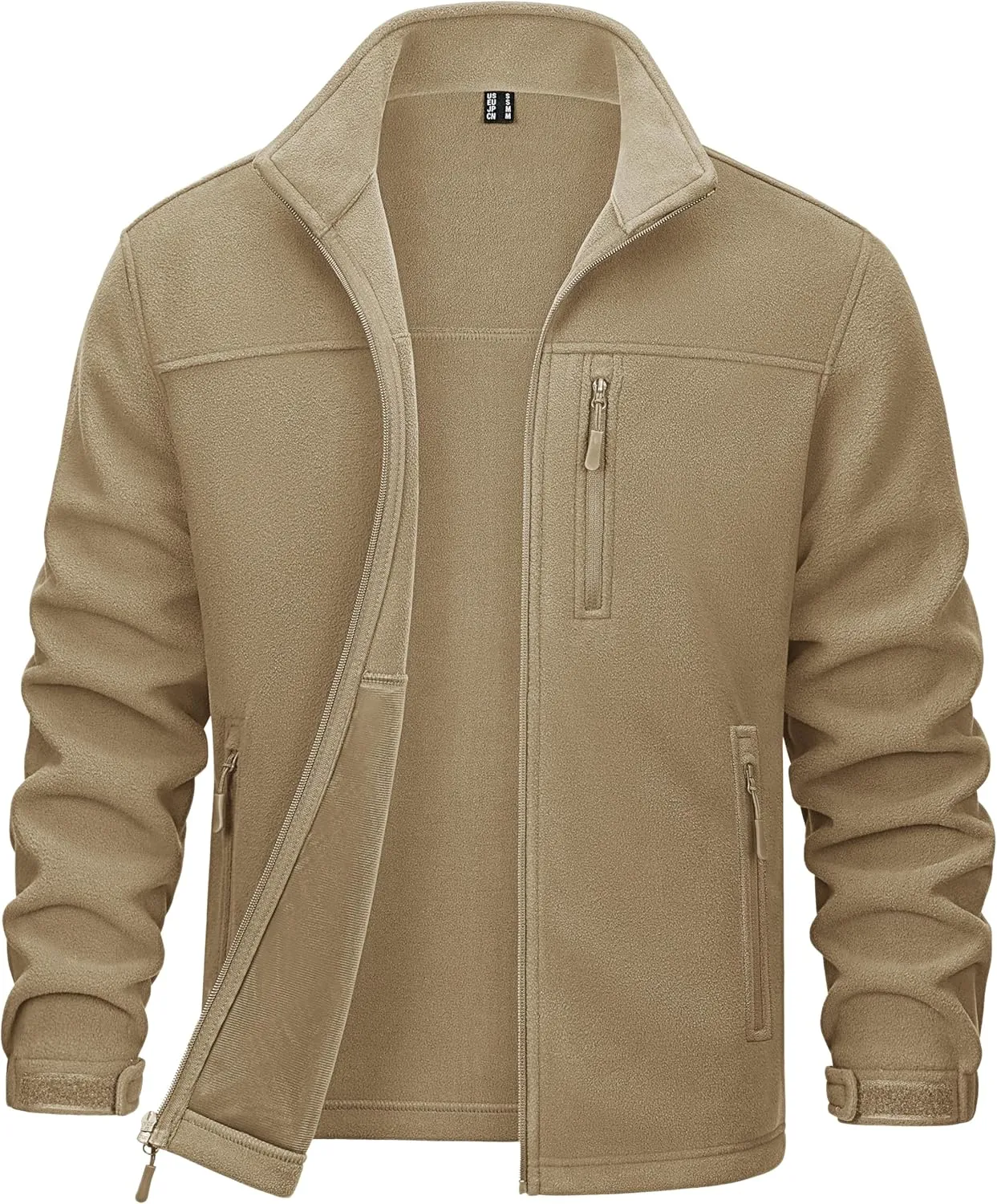 MAGCOMSEN Men's Winter Zip Up Polar Fleece Jacket Athletic Tactical Hiking Outdoor Jackets with 3 Pockets