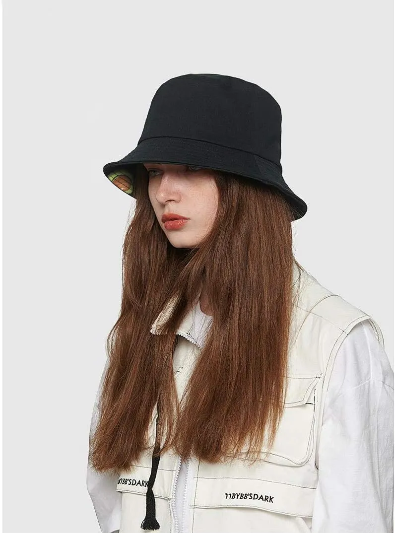 Malaxlx Unisex Bucket Hat Beach Sun Hat Aesthetic Fishing Hat for Men Women Teens, Reversible Double-Side-Wear