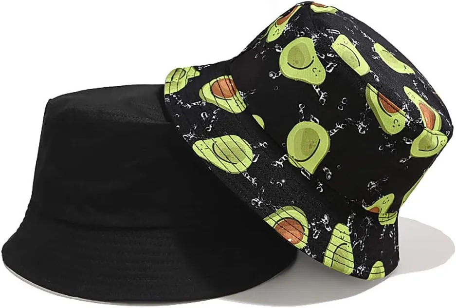 Malaxlx Unisex Bucket Hat Beach Sun Hat Aesthetic Fishing Hat for Men Women Teens, Reversible Double-Side-Wear