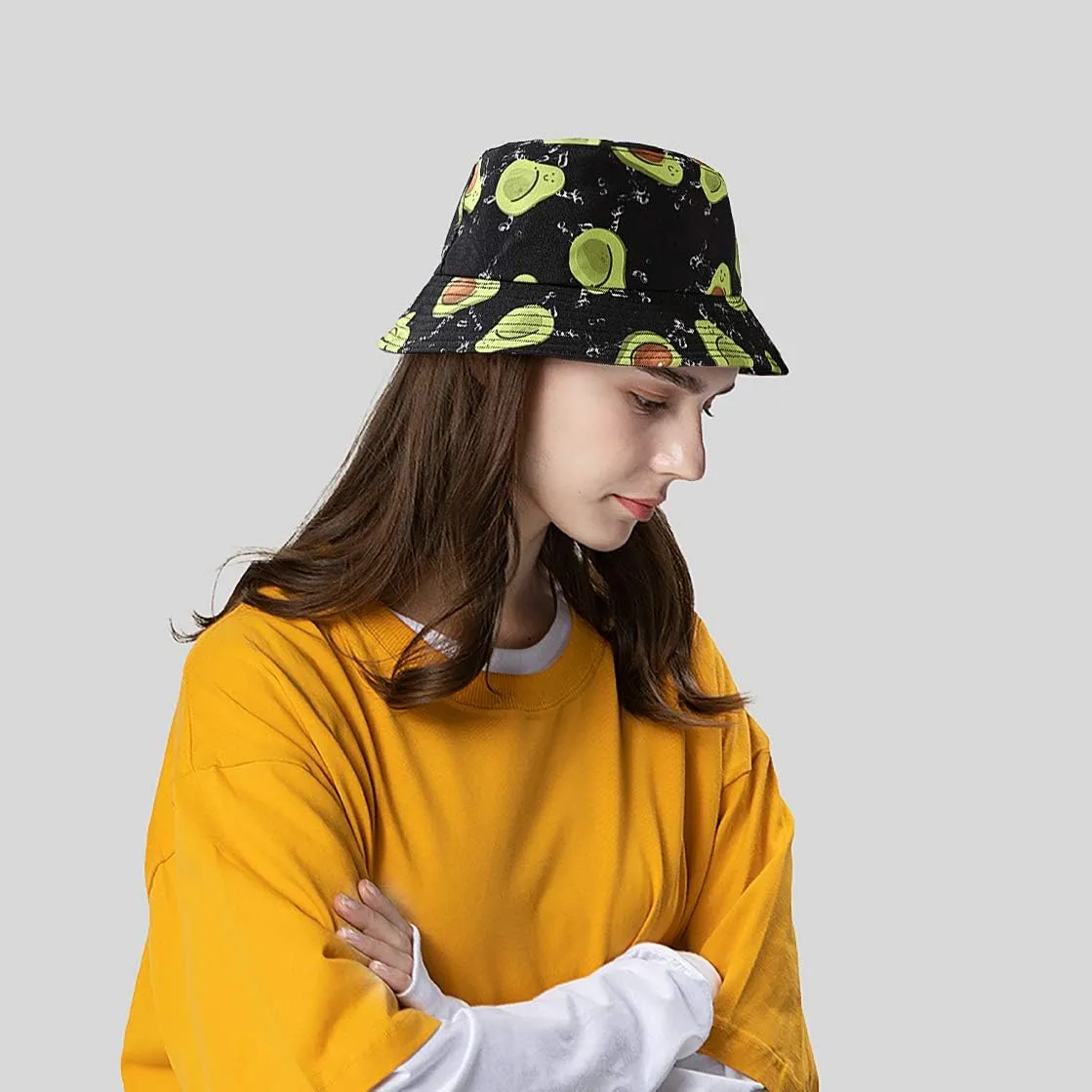 Malaxlx Unisex Bucket Hat Beach Sun Hat Aesthetic Fishing Hat for Men Women Teens, Reversible Double-Side-Wear