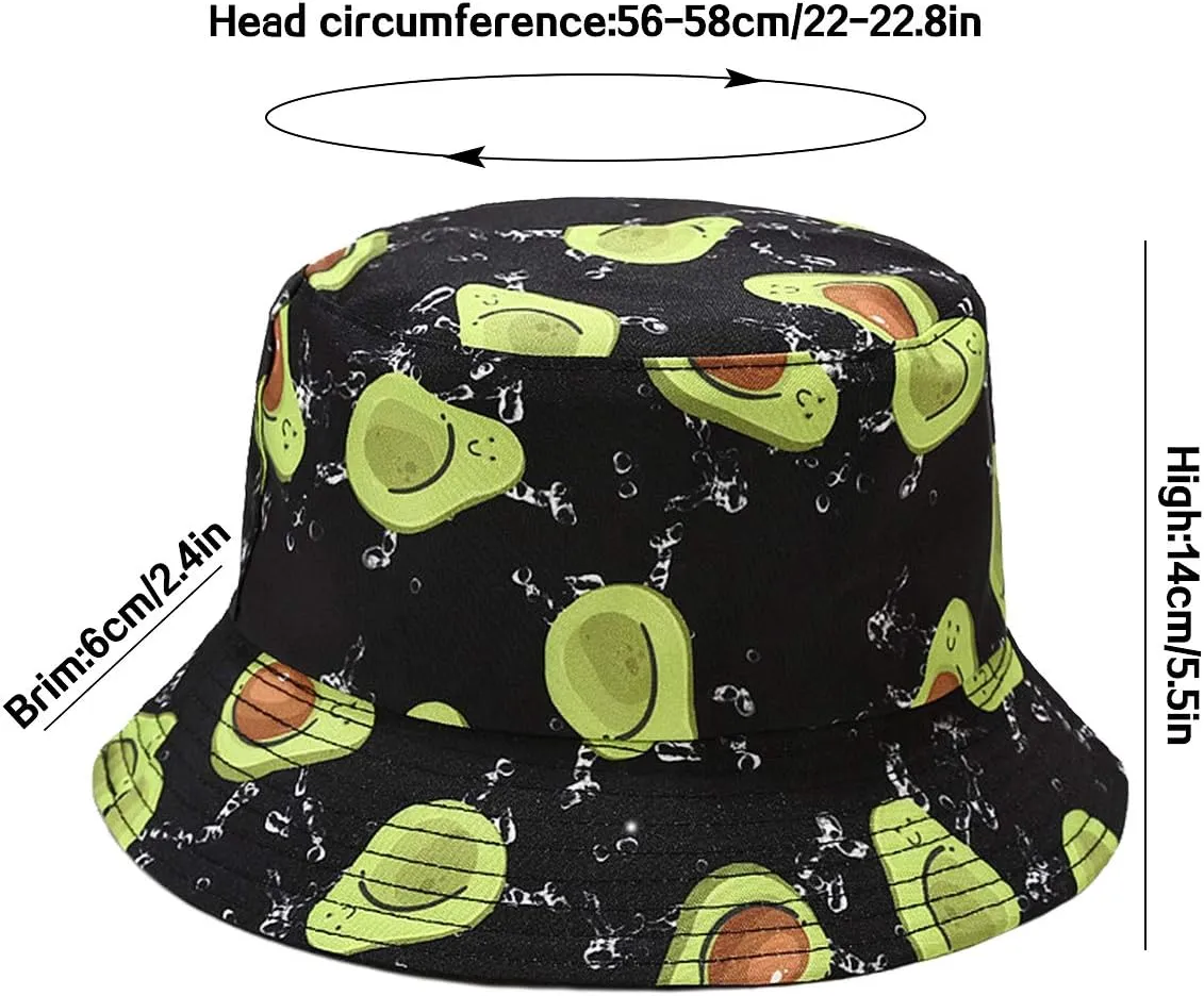Malaxlx Unisex Bucket Hat Beach Sun Hat Aesthetic Fishing Hat for Men Women Teens, Reversible Double-Side-Wear