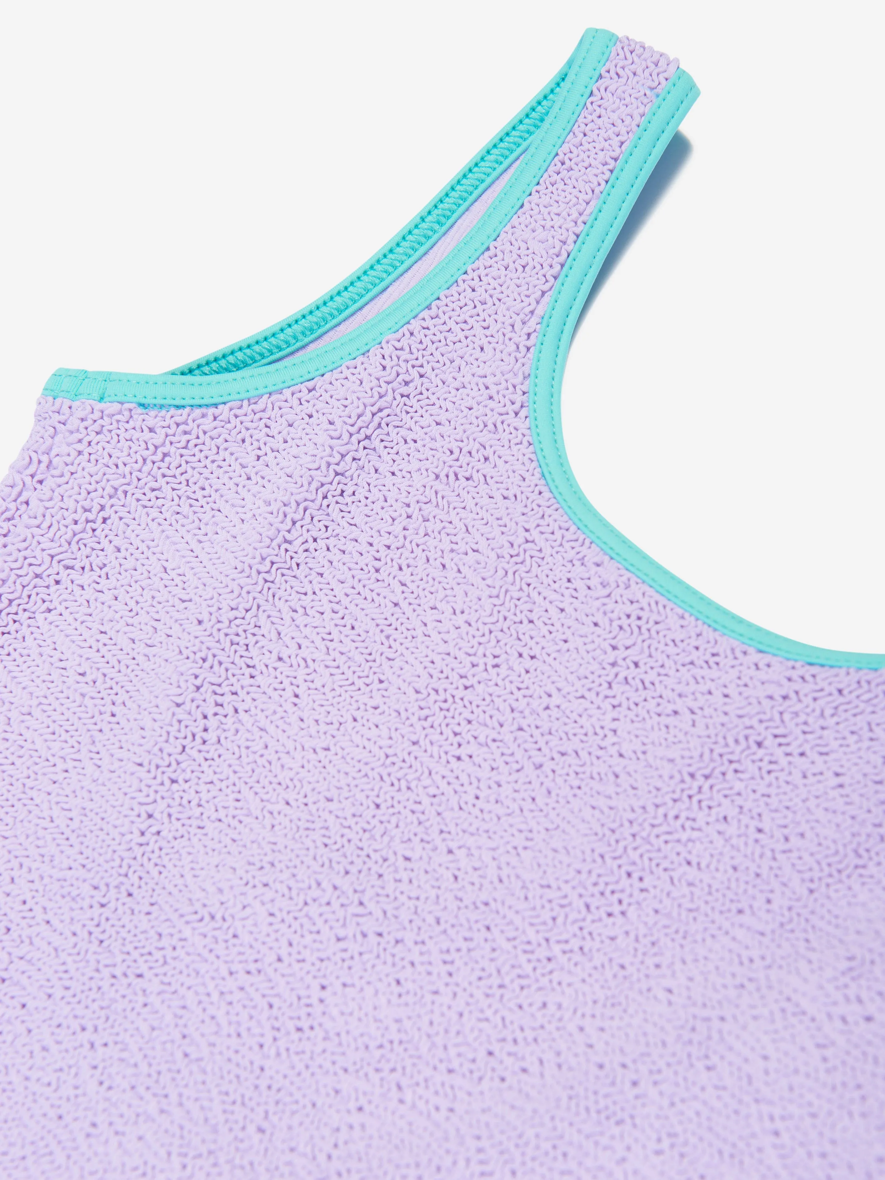 MC2 Saint Barth Girls Crinkle Swimsuit in Purple