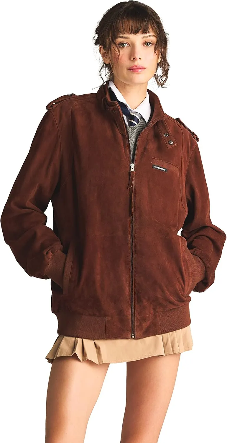 Members Only Women's Soft Suede Iconic Oversized Jacket