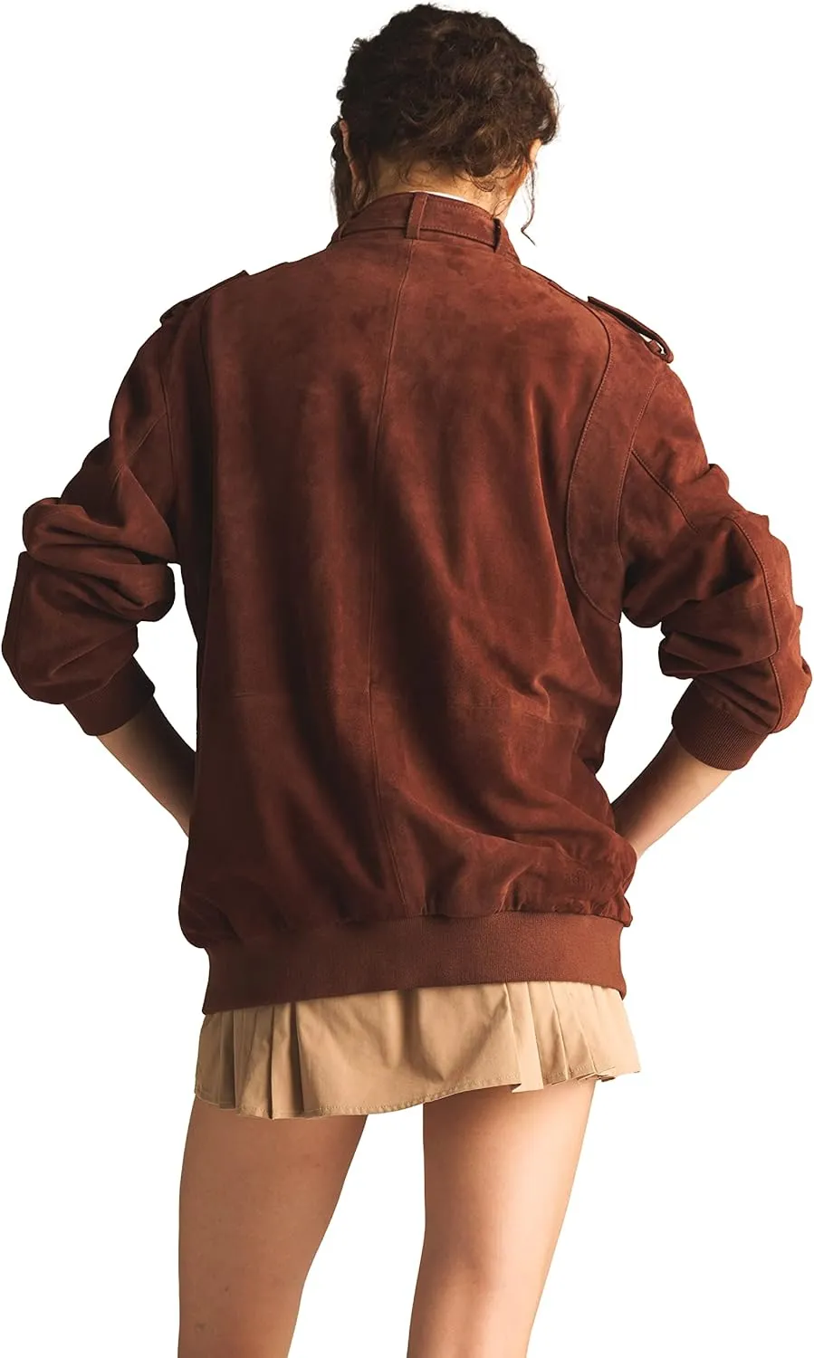 Members Only Women's Soft Suede Iconic Oversized Jacket