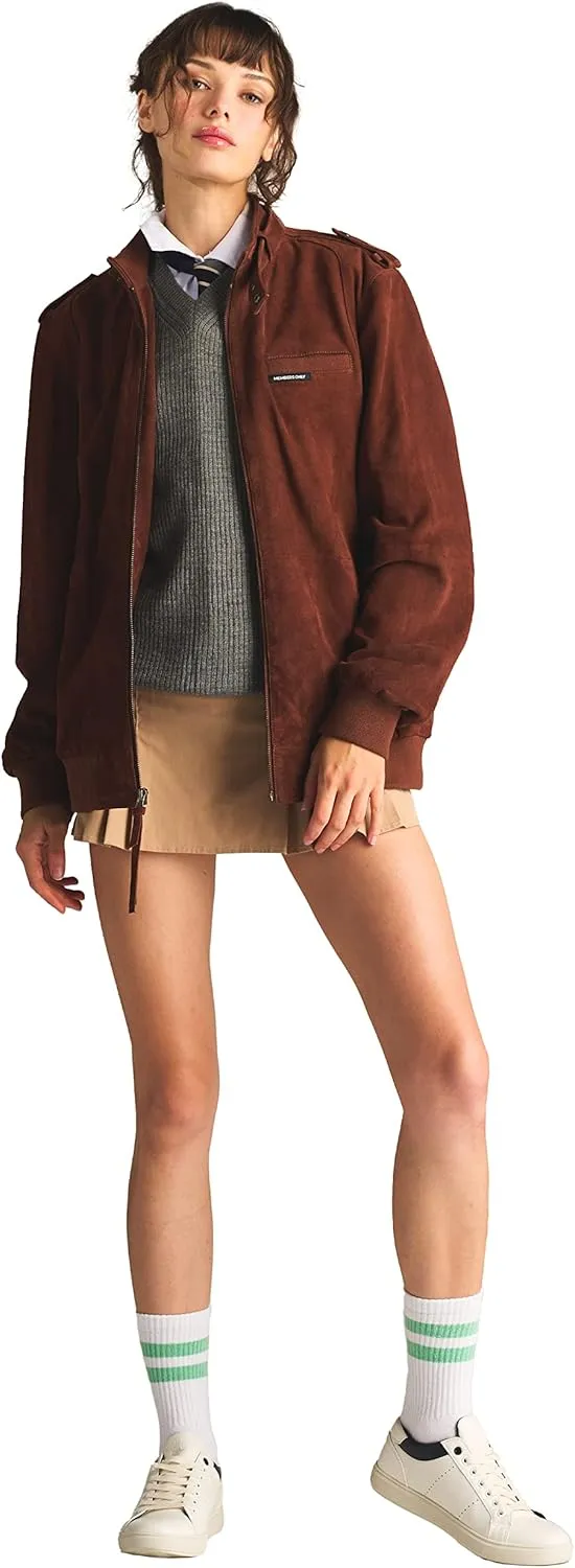 Members Only Women's Soft Suede Iconic Oversized Jacket