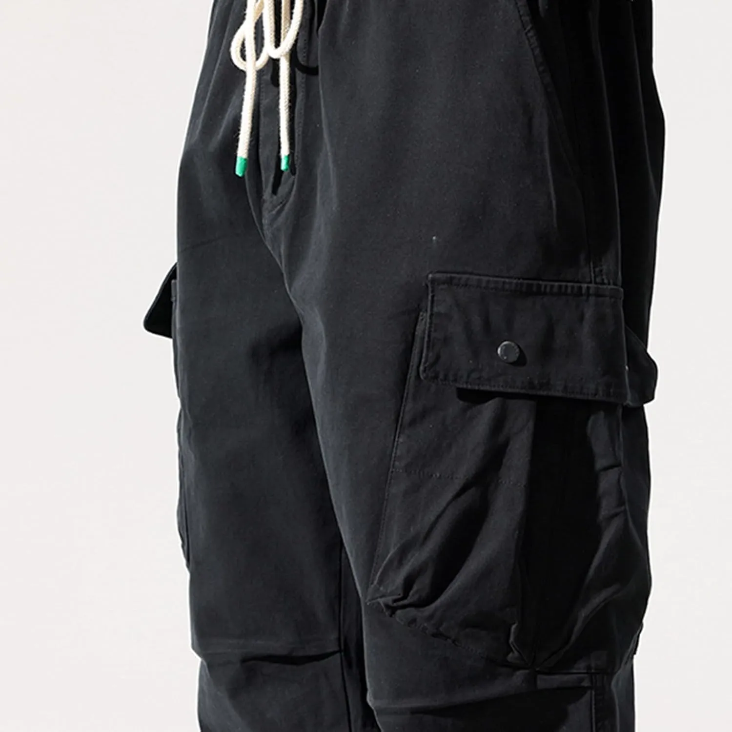 Men Cargo Pants Casual Elastic Waist Pants Loose Fit Jogger Pants Outdoor Hiking Pants Athletic Gym Pants