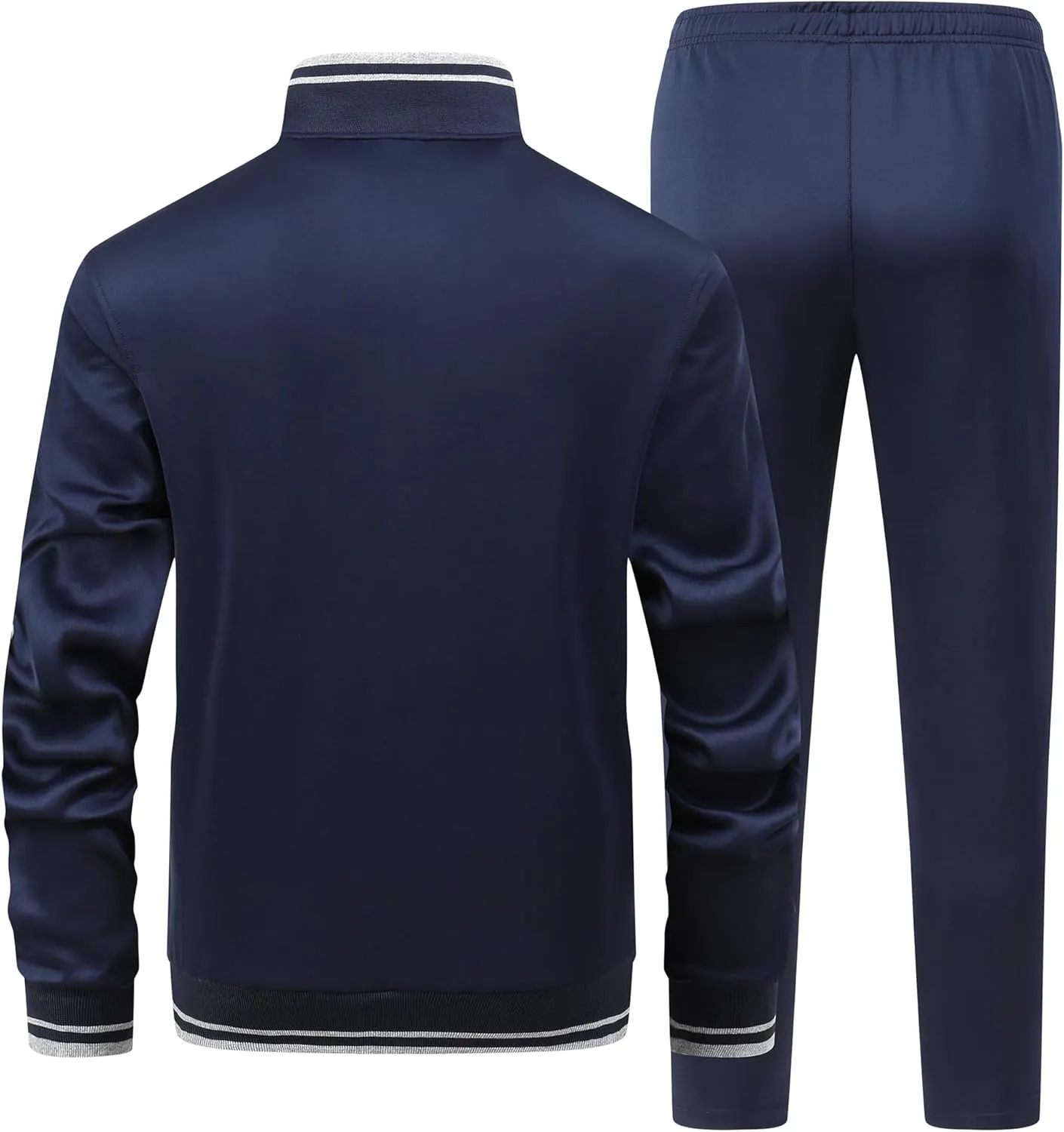 Men's 2 Pieces Athletic Tracksuit Full-Zip Workout Sweatsuit with Active Jackets and Pants