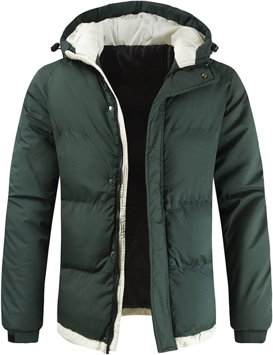 Mens Autumn And Winter Fashion Casual Solid Color Padded Warm Cotton Coat Cotton Padded Winter Jackets Men