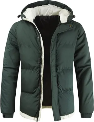 Mens Autumn And Winter Fashion Casual Solid Color Padded Warm Cotton Coat Cotton Padded Winter Jackets Men