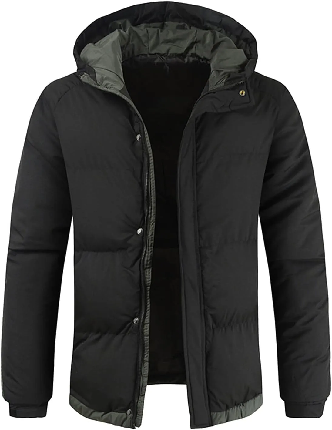 Mens Autumn And Winter Fashion Casual Solid Color Padded Warm Cotton Coat Cotton Padded Winter Jackets Men