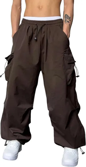 Mens Baggy Cargo Pants Casual Parachute Pant Trendy Loose Fit Joggers with Pockets for Streetwear 2024