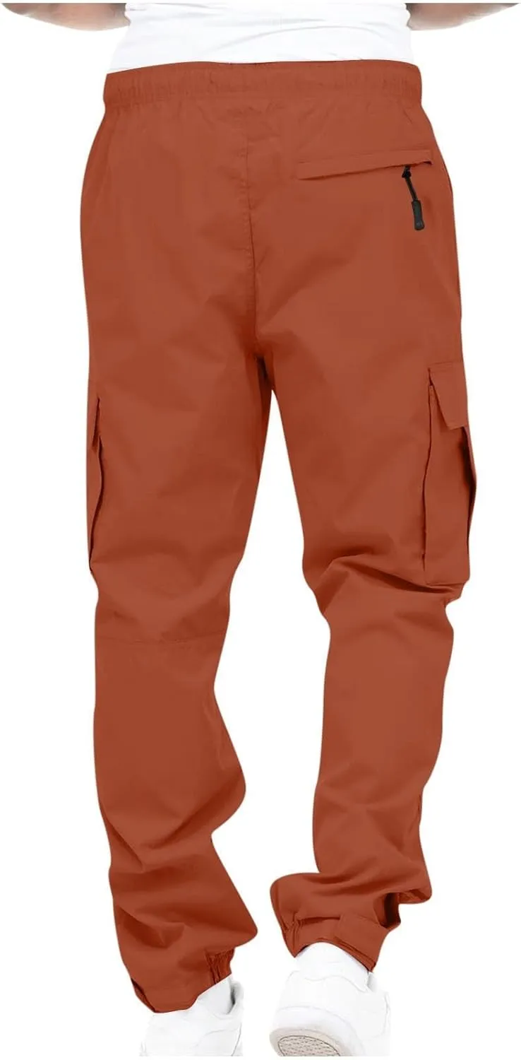 Men's Baggy Cargo Pants Trendy Casual Parachute Pant Loose Fit Harem Sweatpants Joggers with Pockets for Streetwear