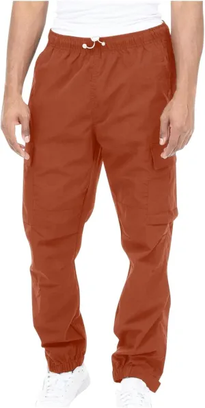 Men's Baggy Cargo Pants Trendy Casual Parachute Pant Loose Fit Harem Sweatpants Joggers with Pockets for Streetwear