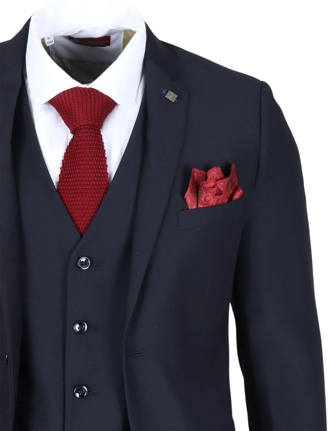 Men's Blazer Navy Blue Tailored Fit Formal Suit Jackets