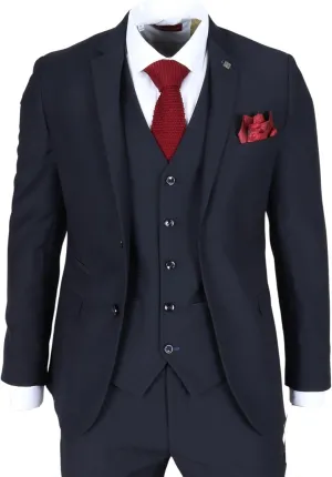 Men's Blazer Navy Blue Tailored Fit Formal Suit Jackets