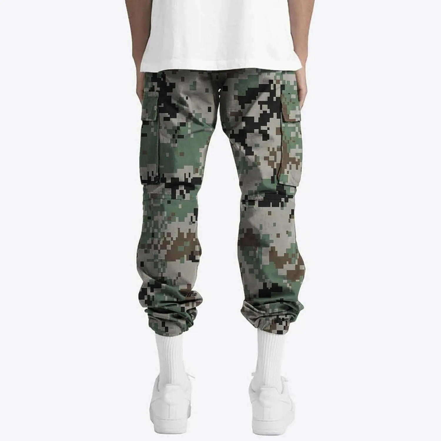 Mens Cargo Pants Camo Military Fatigue Pant Hunting Combat Work Casual Baggy Hiking Pants Multi Pocket