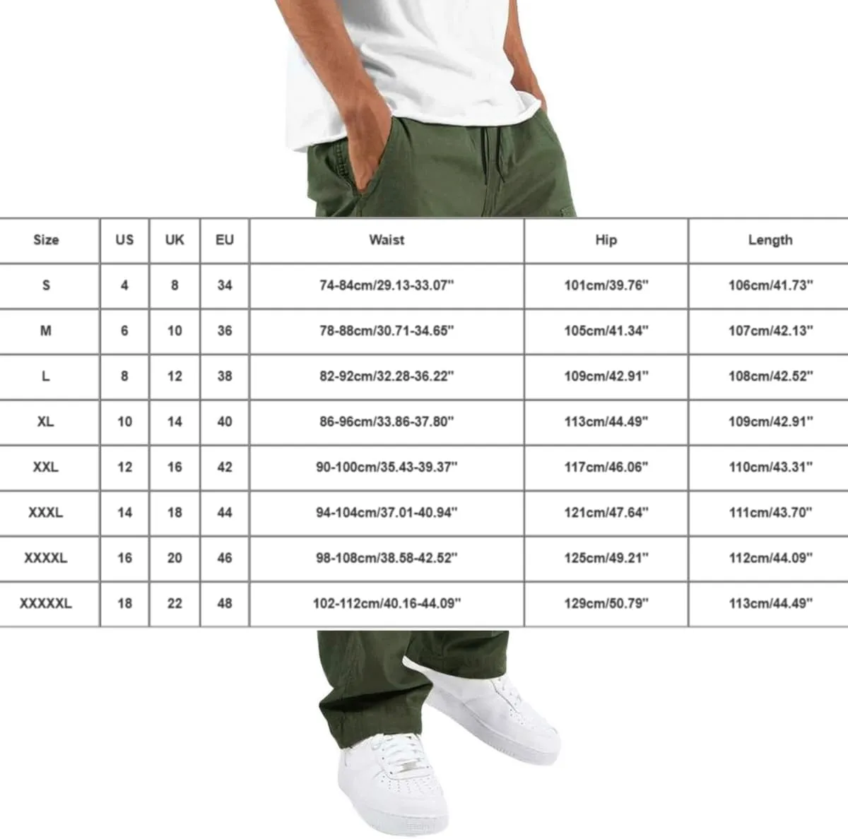 Men's Cargo Pants Casual Relaxed Fit Stretch Athletic Joggers Pant Drawstring Outdoor Hiking Work Sweatpants with Pockets