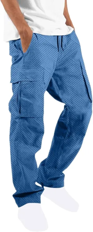 Men's Cargo Pants Lightweight Relaxed Fit Outdoor Sweatpants Hiking Joggers Classic Fit Multi Pockets Fashion Trousers