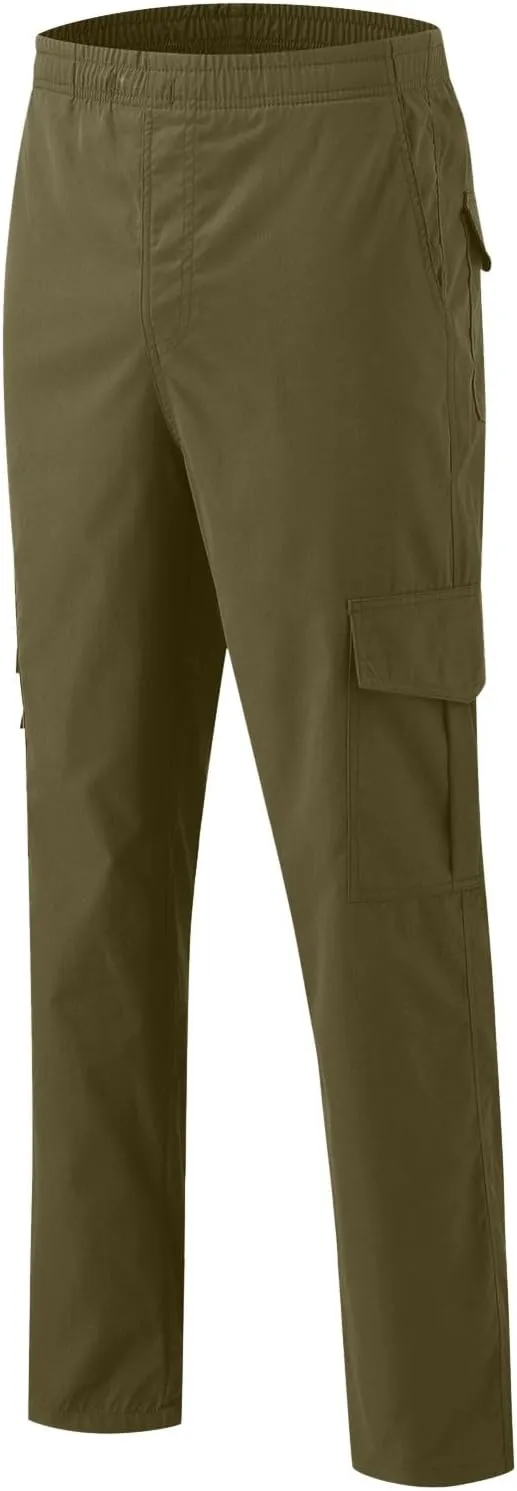 Mens Cargo Pants Relaxed Fit Drawstring Joggers Sweatpants Loose Fit Lightweight Workout Casual Long Trousers
