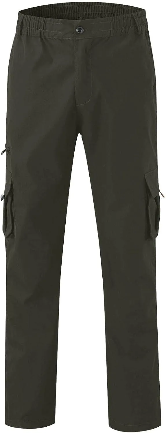 Men's Cargo Pants Stretch WaistMultiple Pockets Baggy PantsElastic Waist Baggy Cargo Pants Fashion Trousers