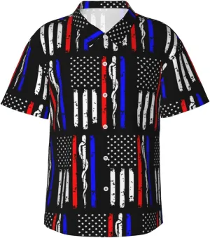 Men's Casual Linen Button Down Shirt Short Sleeve Beach Shirt