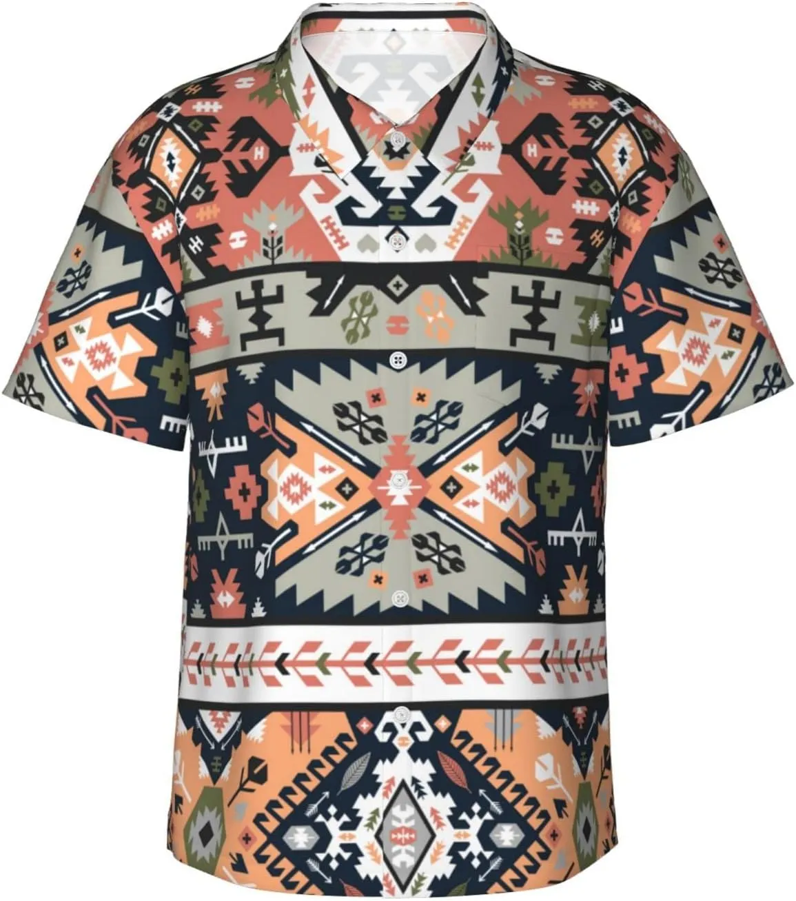 Men's Casual Linen Button Down Shirt Short Sleeve Beach Shirt