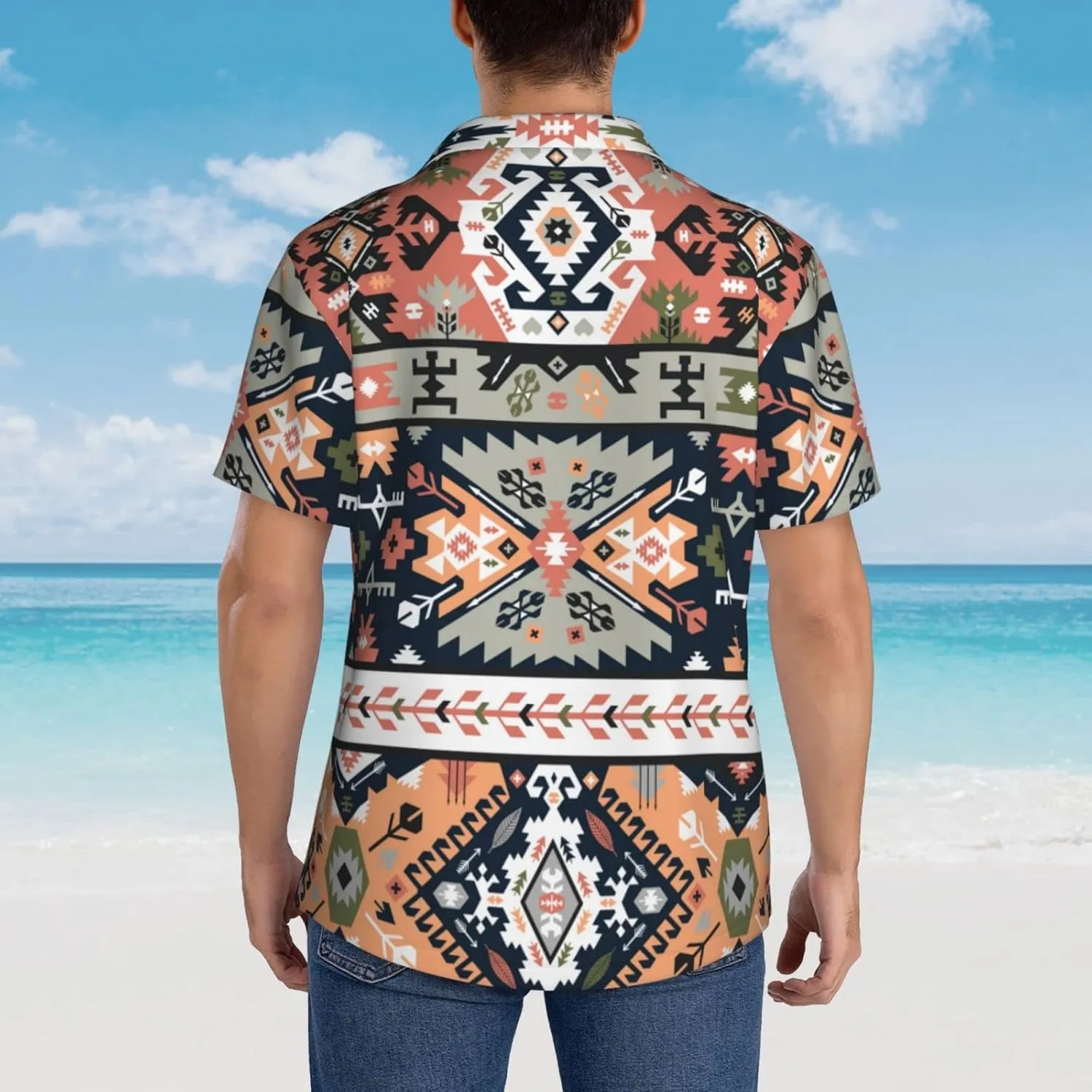 Men's Casual Linen Button Down Shirt Short Sleeve Beach Shirt