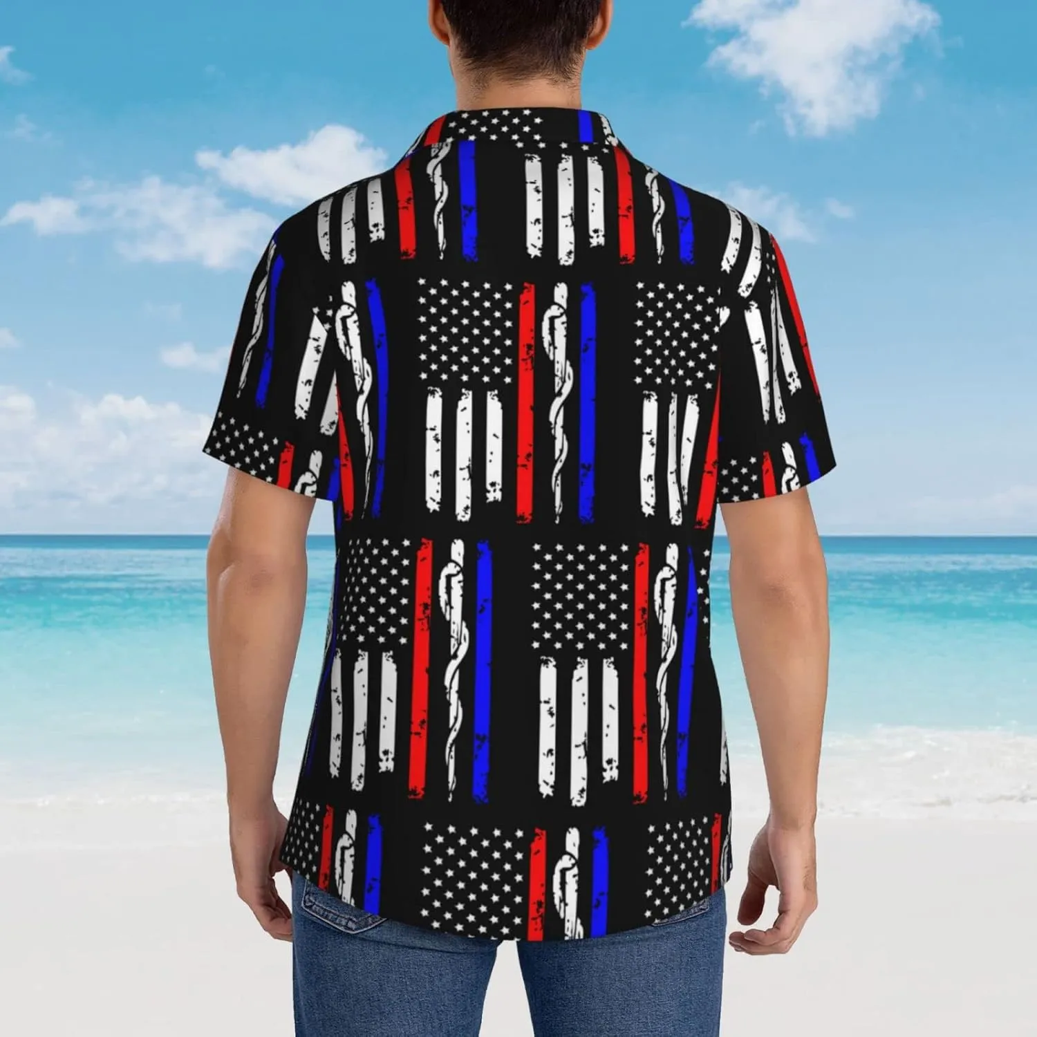 Men's Casual Linen Button Down Shirt Short Sleeve Beach Shirt