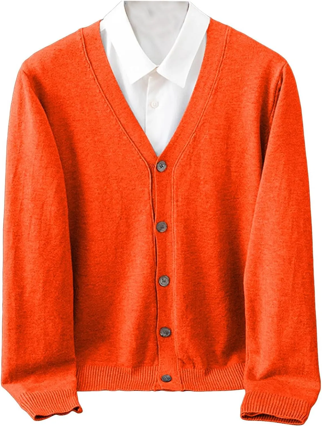 Men's Casual Long Sleeve Shawl Collar Buttons Down Cable Knit Cardigan Sweater Slim Fit V Neck Sweaters with Pockets