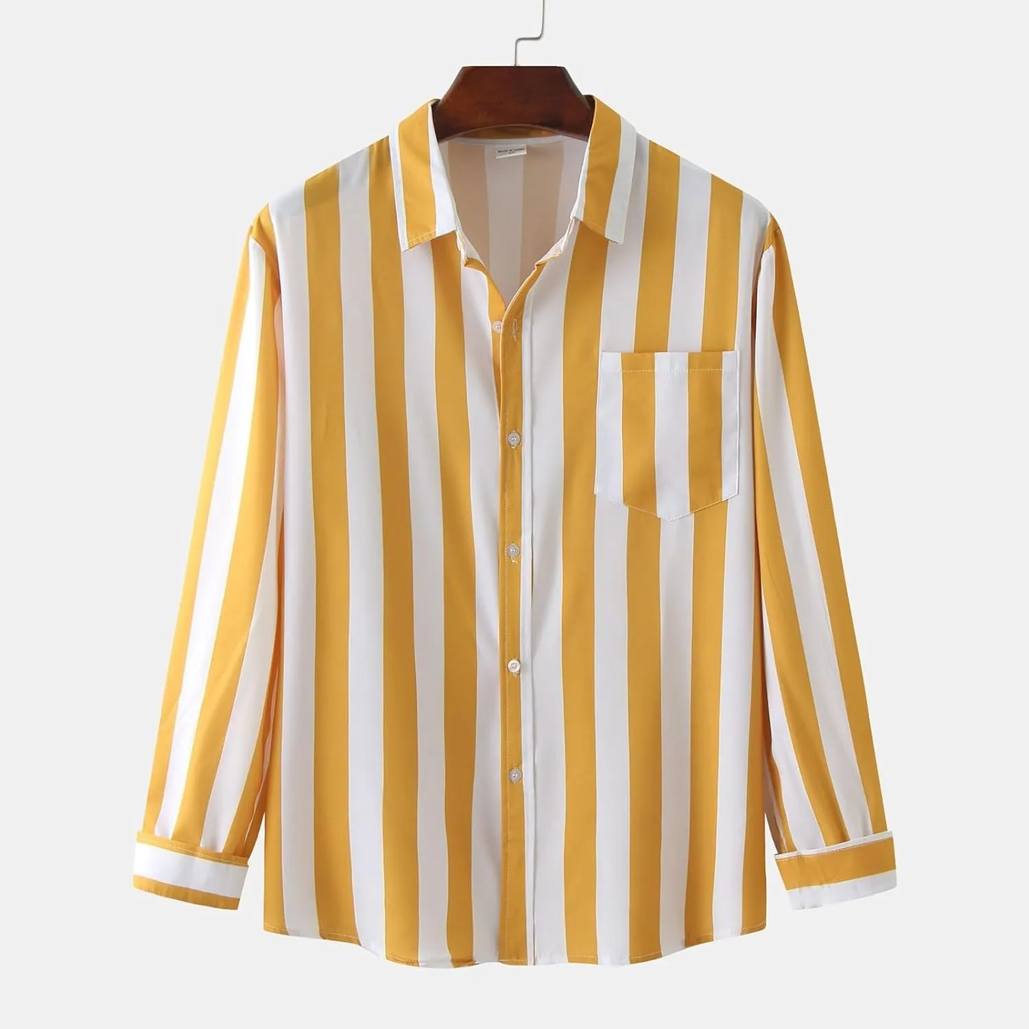 Men's Casual Stylish Striped Shirt Long Sleeve Button Down Cotton Shirts Fashion Casual Shirt