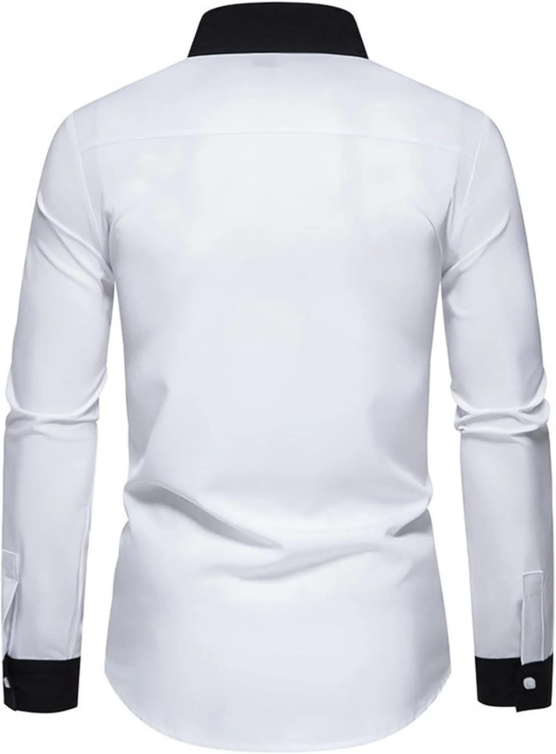Men's Color Block Dress Shirts 2024 Long Sleeve Casual Button Down Casual Shirt Business Shirt