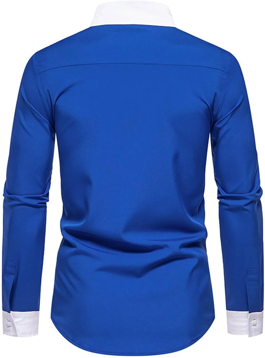 Men's Color Block Dress Shirts 2024 Long Sleeve Casual Button Down Casual Shirt Business Shirt