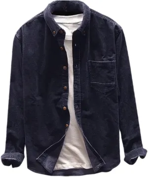 Men's Cotton Linen Shirt Long Sleeve Casual Slim Mandarin Collar Shirt Summer Beach Shirt