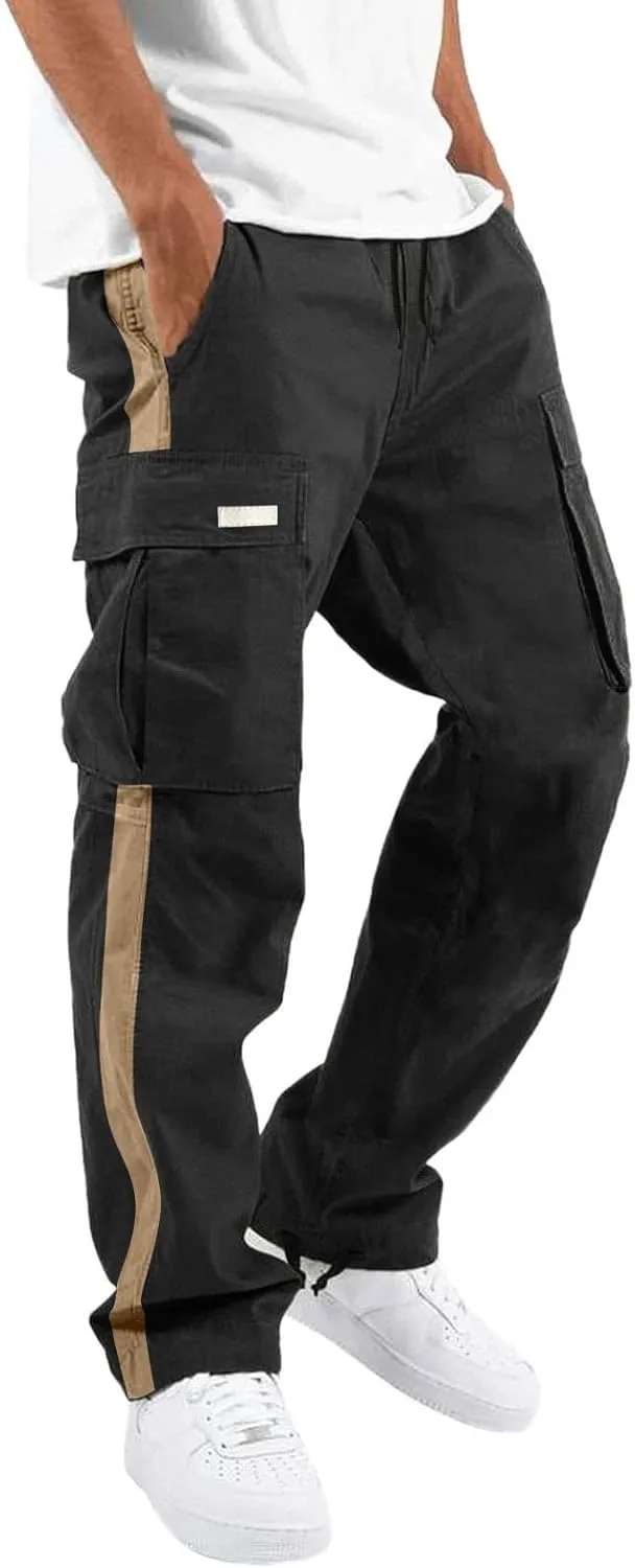 Mens Hiking Outdoor Recreation Pants Fleece Sweatpants Men's Casual Cargo Sweatpants with Pockets Long Openleg Track