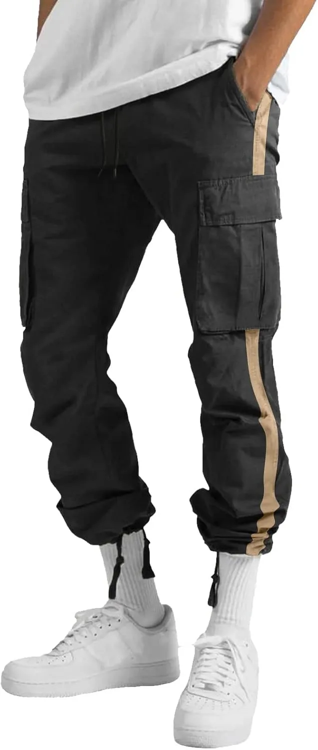 Mens Hiking Outdoor Recreation Pants Fleece Sweatpants Men's Casual Cargo Sweatpants with Pockets Long Openleg Track