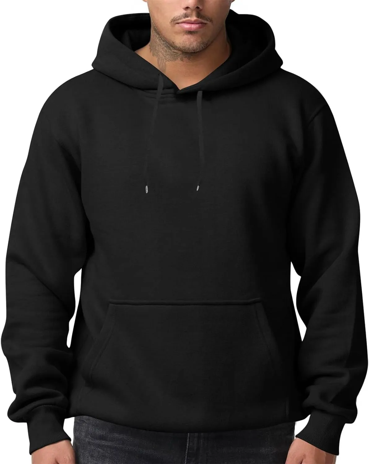Mens Hoodies Pullover Fleece Lined Oversized Hoodie Casual Loose Long Sleeve Drawstring Hooded Sweatshirt with Pockets