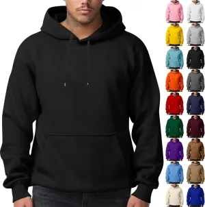 Mens Hoodies Pullover Fleece Lined Oversized Hoodie Casual Loose Long Sleeve Drawstring Hooded Sweatshirt with Pockets