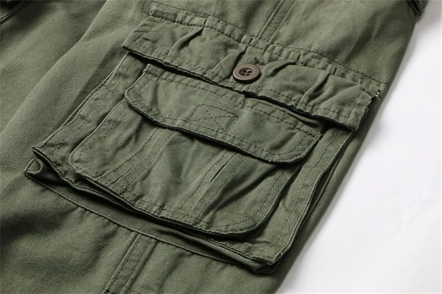 Men's Multi Pockets Slim Cargo Pants Hiking Combat Work Pant Outdoor Casual Straight Fit Army Pants Trousers Sweatpants (30,Khaki)