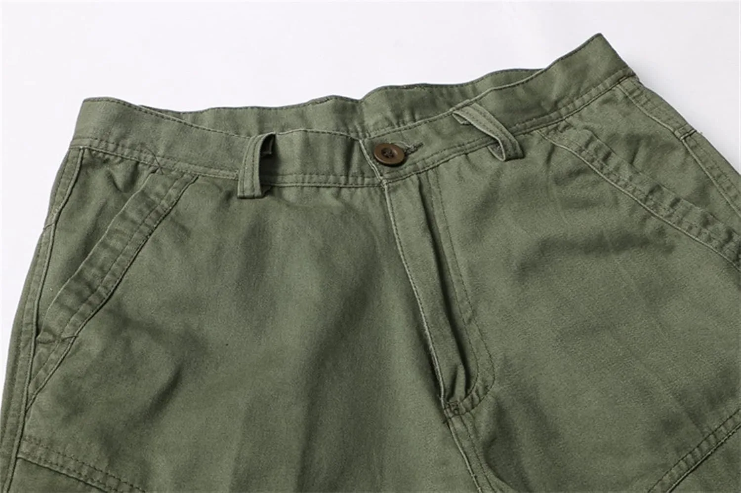 Men's Multi Pockets Slim Cargo Pants Hiking Combat Work Pant Outdoor Casual Straight Fit Army Pants Trousers Sweatpants (30,Khaki)