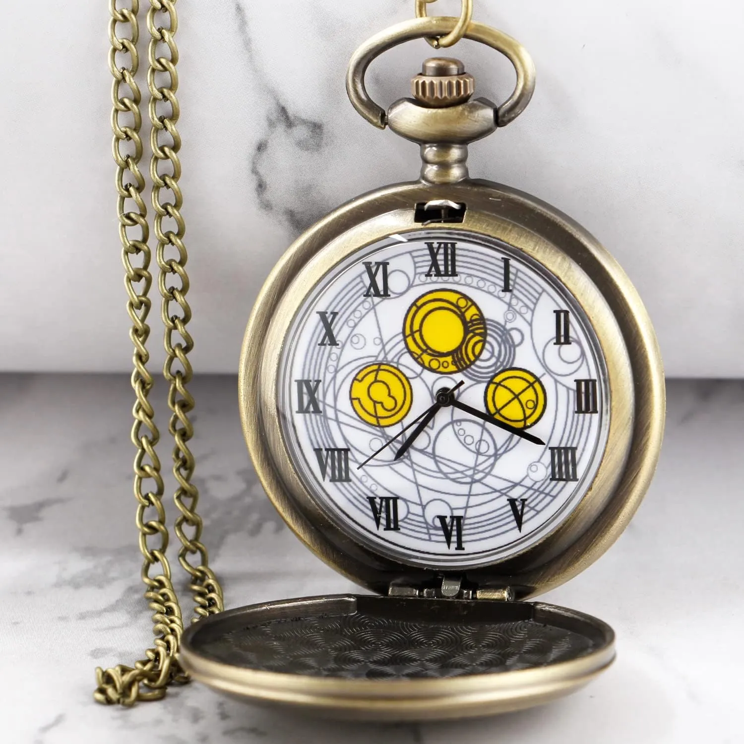Men's Pocket Watch, Arabic Digital Dial Pocket Watches with Chain for Men