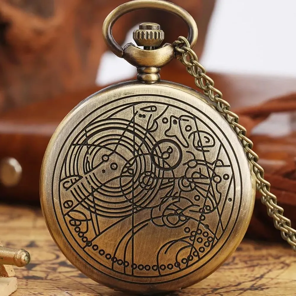 Men's Pocket Watch, Arabic Digital Dial Pocket Watches with Chain for Men