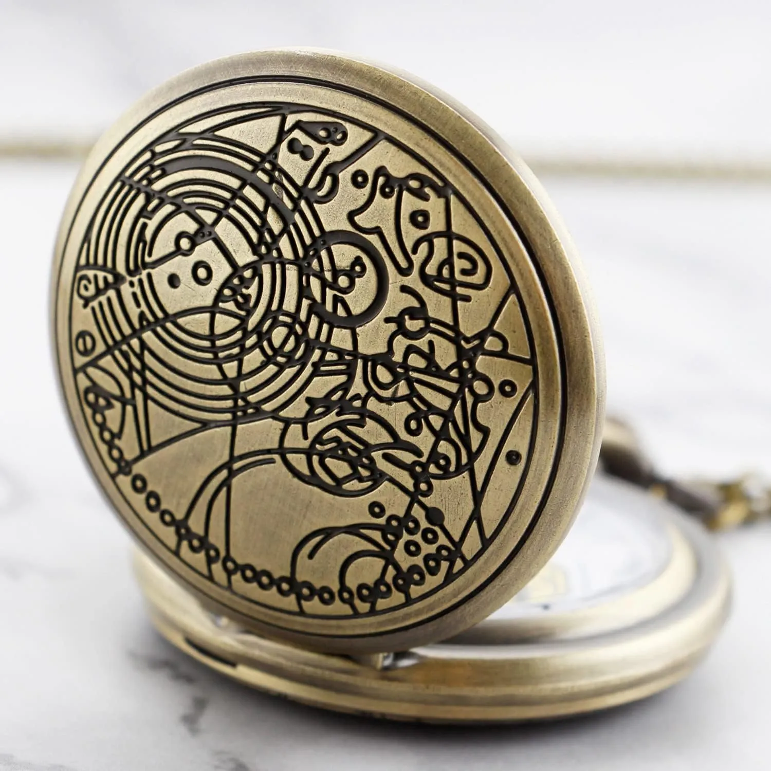 Men's Pocket Watch, Arabic Digital Dial Pocket Watches with Chain for Men