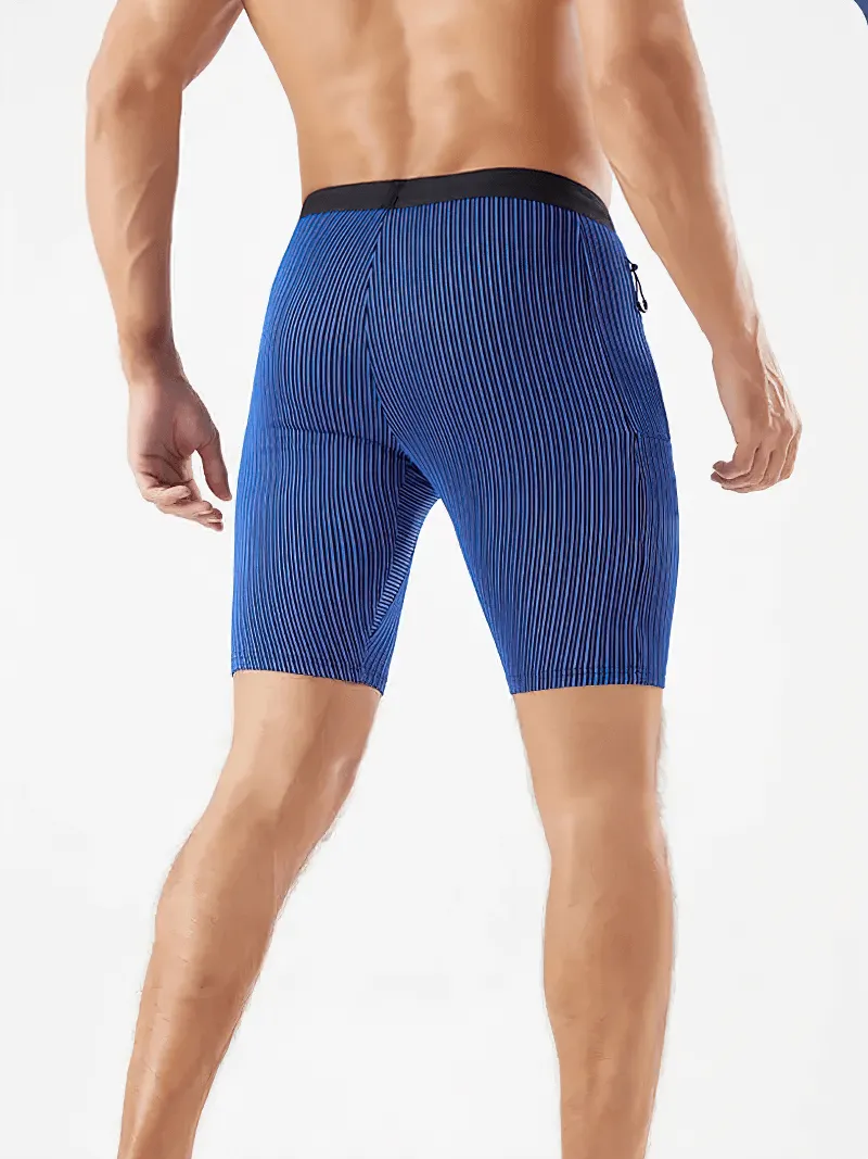 Men’s Quick-Dry Striped Swim Trunks with Pocket - SF2185