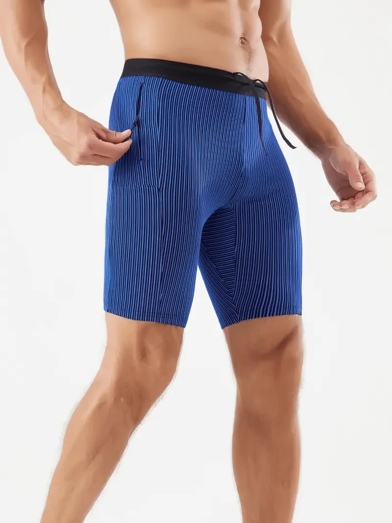 Men’s Quick-Dry Striped Swim Trunks with Pocket - SF2185