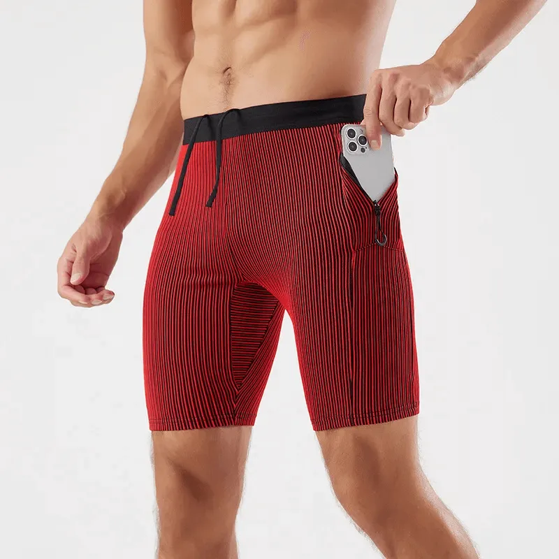 Men’s Quick-Dry Striped Swim Trunks with Pocket - SF2185