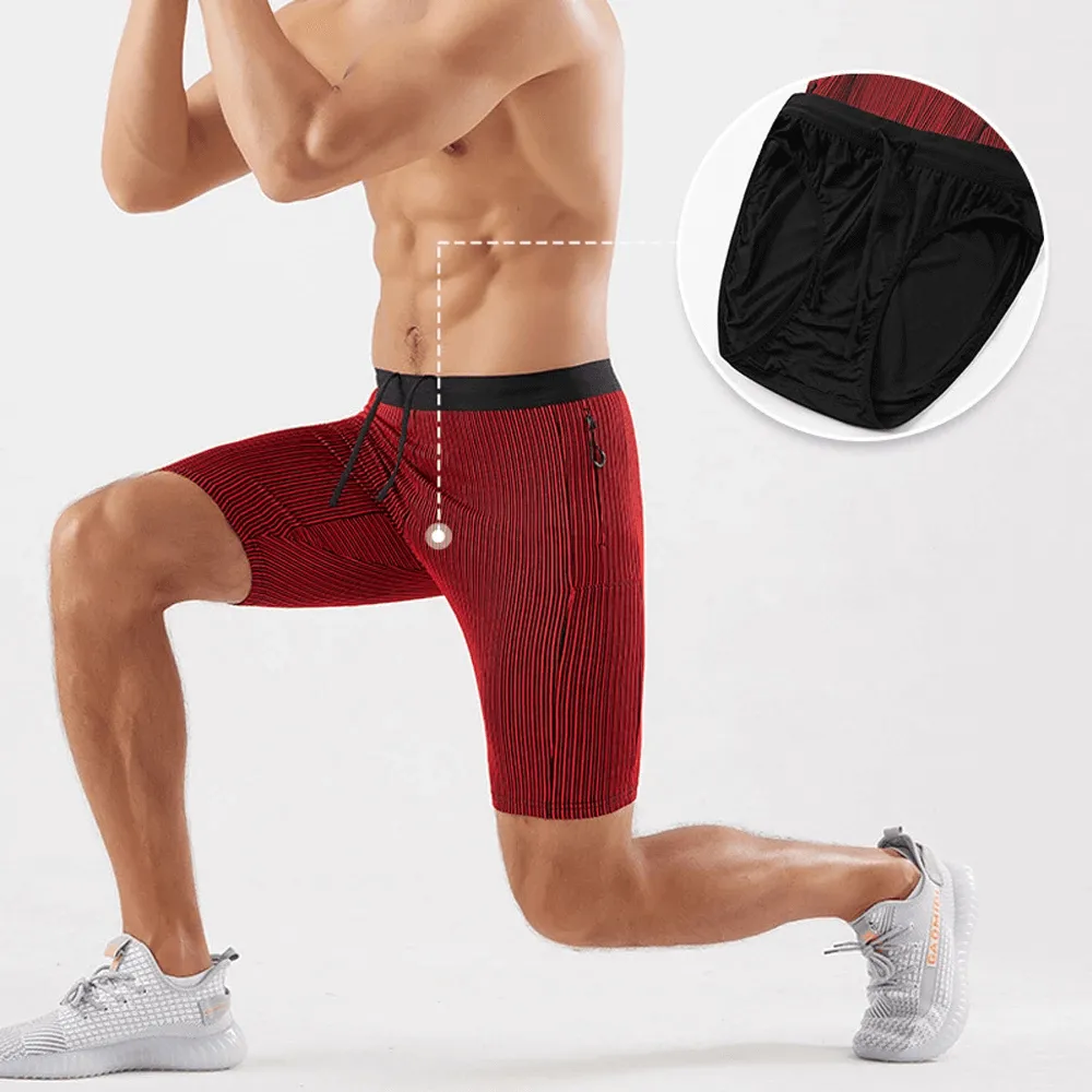 Men’s Quick-Dry Striped Swim Trunks with Pocket - SF2185