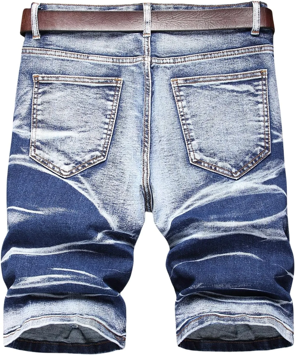 Men's Ripped Denim Shorts - Distressed Slim Fit Jean Shorts for Men, Casual Straight Fit Summer Ripped Shorts