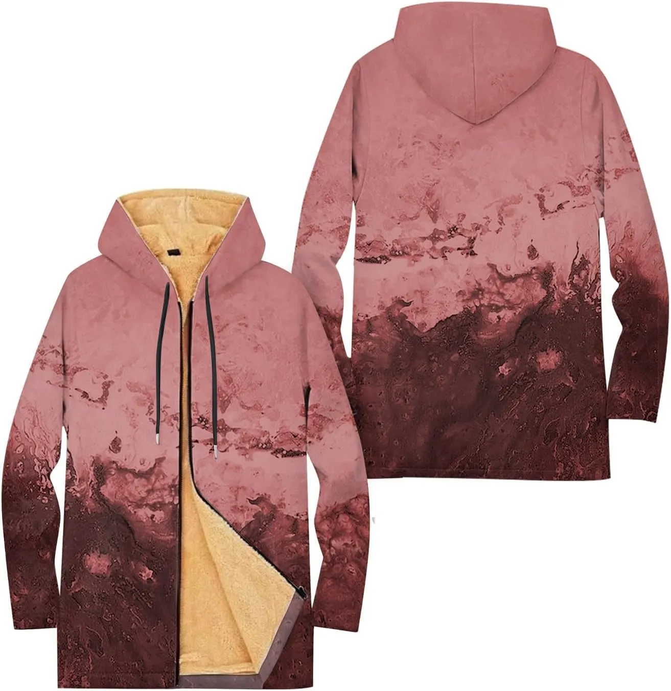 Mens Sherpa Hoodie Zip Up Fleece Warm Hoodies Thick Heavyweight Winter Sweatshirt