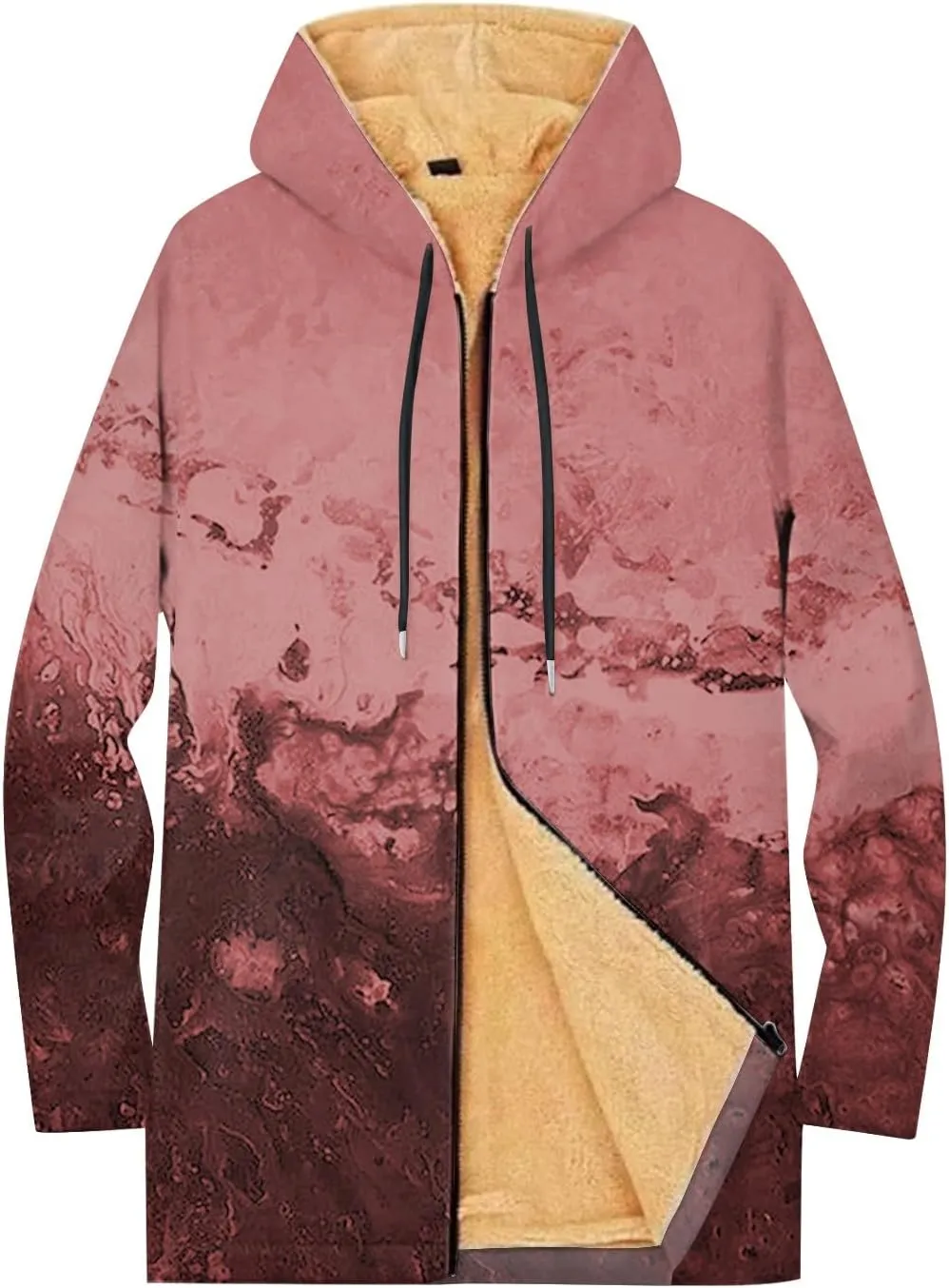 Mens Sherpa Hoodie Zip Up Fleece Warm Hoodies Thick Heavyweight Winter Sweatshirt